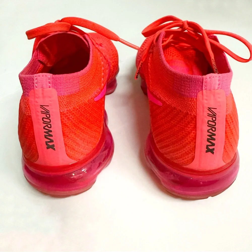 NIKE NEON HOT PINK BLAST HYPER PUNCH AIR VAPORMAX FLYKNIT KNIT SHOES SNEAKERS - Picture 3 of 9